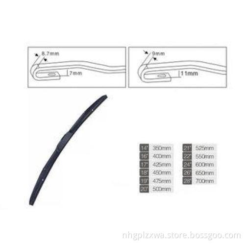 Universal Type Black Front Windshield Silicone Wiper Blade